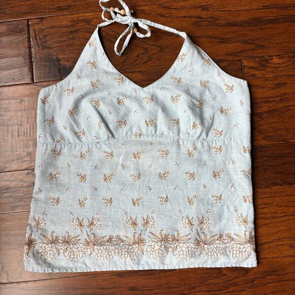 VTG Old Navy Halter Neck Cami Top M Coquette Babydoll Y2K 90s Baby Blue Small - Picture 1 of 7